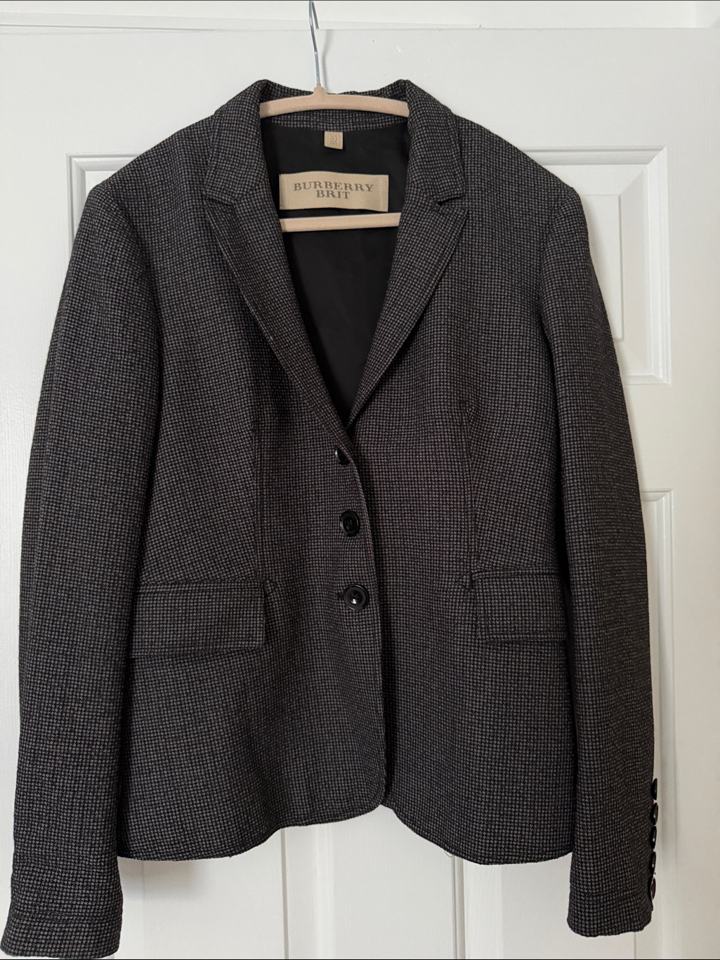 Burberry Brit Women’s Houndstooth Blazer Size Us 8 Uk 10 It 42
